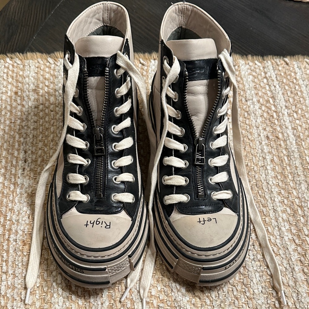 Rebecca White leather platform Sneakers